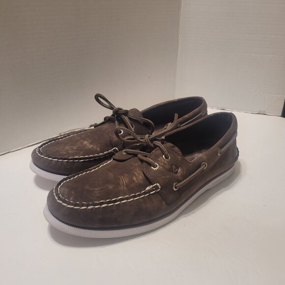 Sperry Top-Sider A/O 2-Eye Nubuck Brown Suede Boat Men's Hommes Shoe/Loafer 11.5 - Picture 4 of 11